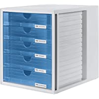 Los mejores  - HAN 1450 SYSTEMBOX- Cajonera para documentos (DIN A4-C4 y formatos mayores- 5 cajones cerrados)- color azul translúcido
